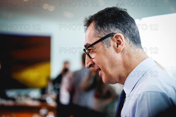 Cem Oezdemir, Federal Minister of Food and Agriculture, recorded during a cabinet meeting in