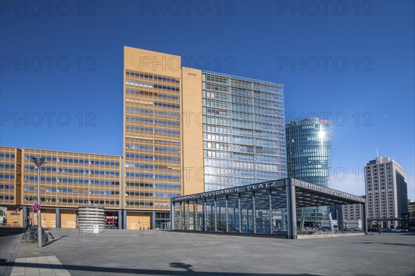 Potsdamer Platz, skyscrapers, Renzo Piano 11, Kollhoff Tower, railway tower, railway station,
