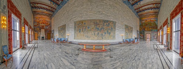 Oslo City Hall Interior Panorama Oslo Norway