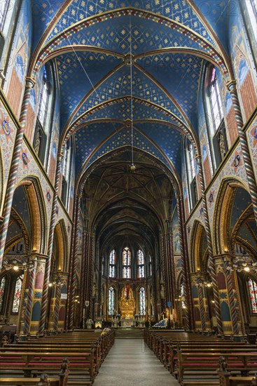 Interior view, Basilica of St Mary, Basilica of St Mary, place of pilgrimage, Kevelaer, Lower