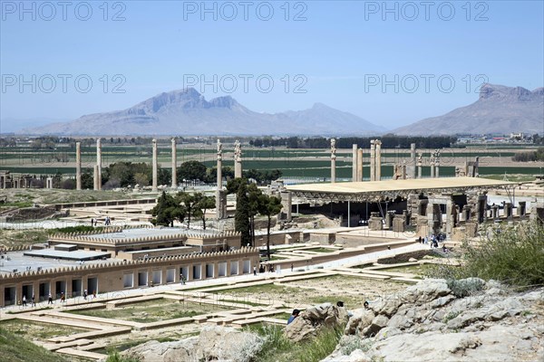 View of the ruins of Persepolis. The ancient Persian residential city of Persepolis was one of the