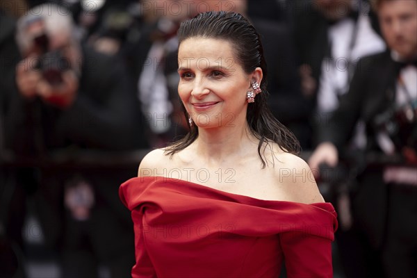 Cannes, France, 14 May 2024: Juliette Binoche during the opening of the 77th Cannes International
