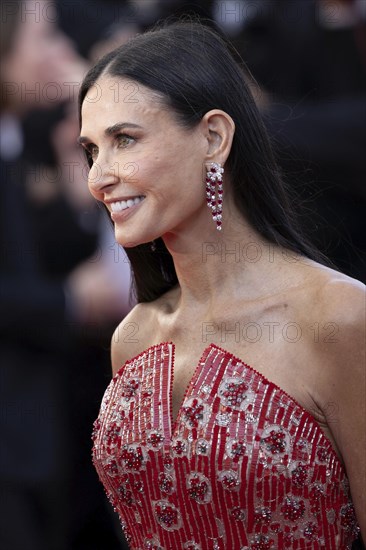 Cannes, France, 17.5.2024: Demi Moore at the premiere of Kinds of Kindness on the red carpet of the