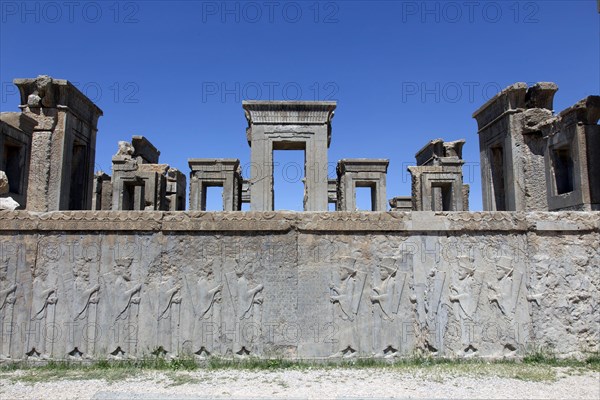 View of the ruins of Persepolis. The ancient Persian residential city of Persepolis was one of the