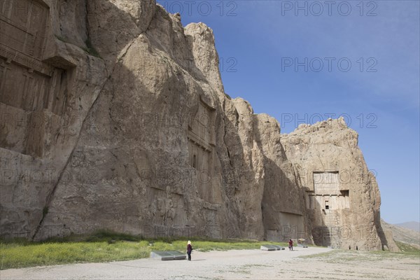 View of the Naqsh-e Rostam, the burial site of the Persian great kings, near Persepolis, on