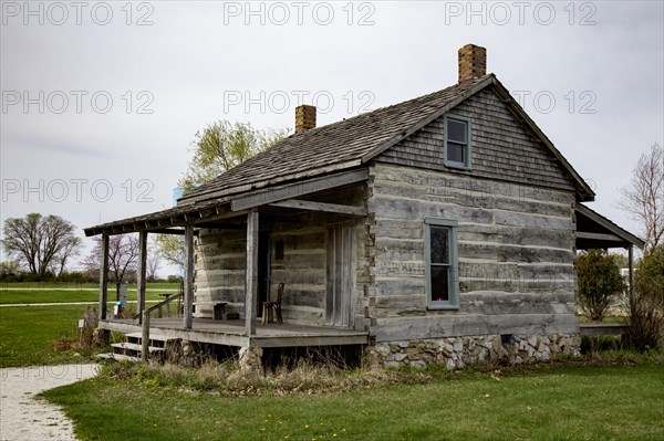 Fort Dodge, Iowa, The Carlson-Richey Cabin at the Fort Museum and Frontier Village. Operated by the