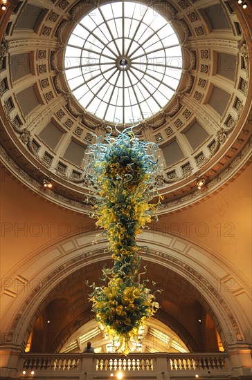 Artistic glass object under the dome in the reception hall of the Victoria & Albert Museum, 1-5