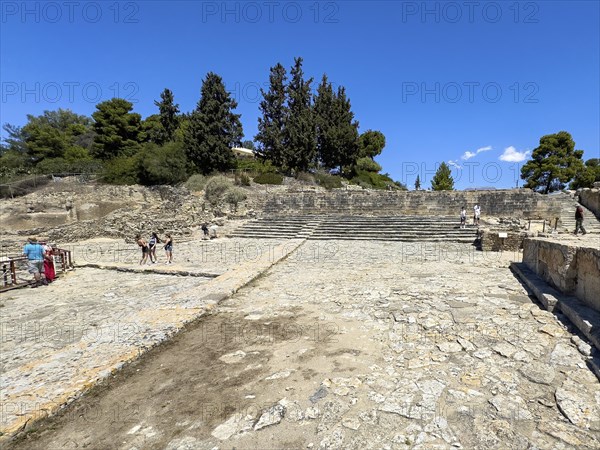 View of historical square from antiquity with in the background large open staircase on wall