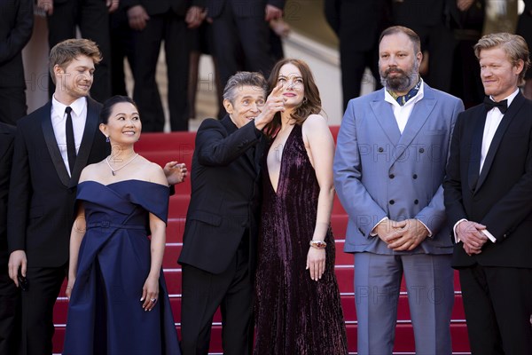 Cannes, France, 17.5.2024: Joe Alwyn, Willem Dafoe, Emma Stone, Yorgos Lanthimos and Jesse Plemons