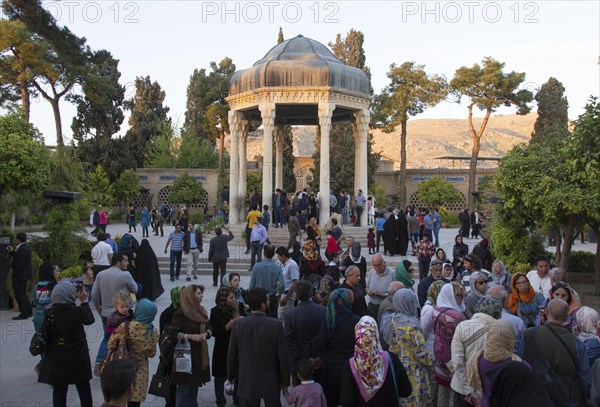 Tourists visit the tomb of the Persian poet Hafes in Shiraz, Shiraz, Iran on 03/04/2015