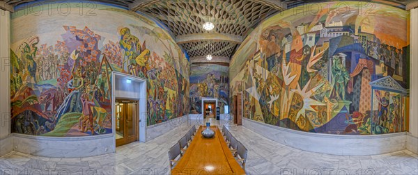 Oslo City Hall Interior Panorama Oslo Norway