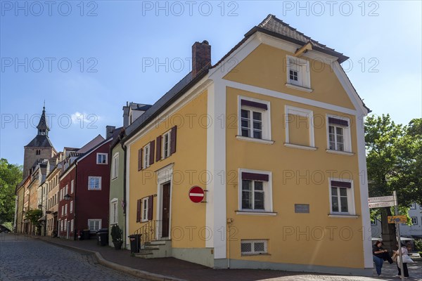 Houses in Schlossergasse, Landsberg am Lech, Upper Bavaria, Bavaria, Germany, Europe