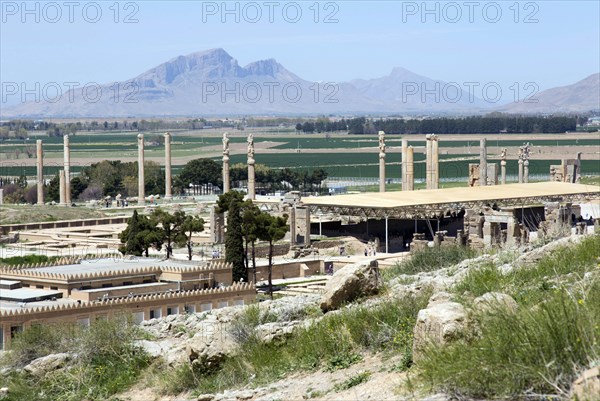 View of the ruins of Persepolis. The ancient Persian residential city of Persepolis was one of the