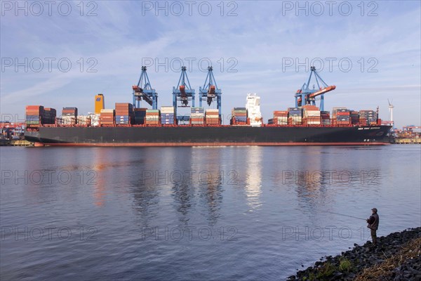 Container ship being unloaded at Container Terminal Altenwerder, Hamburg, 01.11.2014., Hamburg,