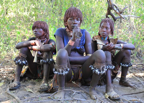 South Ethiopia, Omo region, among the Hamar tribe, Hamer, Hamma, Hammer, Amar or Amer, woman in the