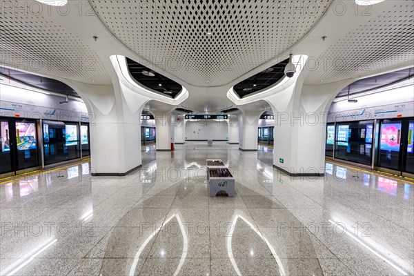 Chengdu Metro underground station Jincheng Plaza East modern public transport architecture in