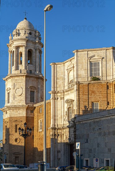 Church tower of Cadiz Cathedral, Andalusia, Spain, Europe