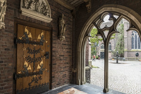 Cloister, Basilica of St Mary, Basilica of St Mary, place of pilgrimage, Kevelaer, Lower Rhine,