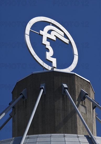The Hermes logo, emblem of the Hannover Messe, Convention Centre CC, Deutsche Messe AG, Hannover,
