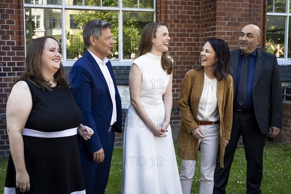 Ricarda Lang, Federal Chairwoman of Buendnis 90/DIE Gruenen, Robert Habeck (Buendnis 90/DIE