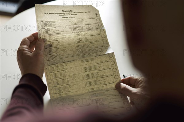 TOPIC: European election, polling card from North Rhine-Westphalia for the European election BONN,