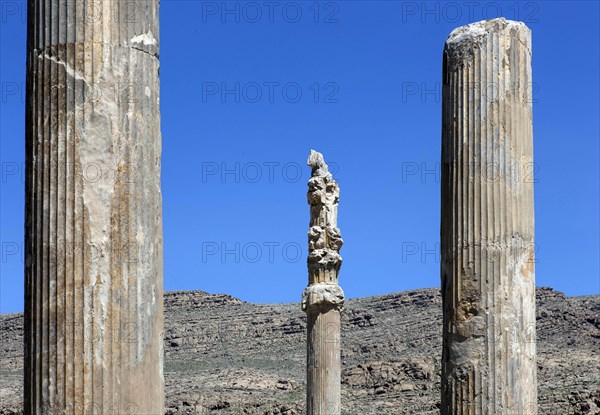 View of the ruins of Persepolis. The ancient Persian residential city of Persepolis was one of the