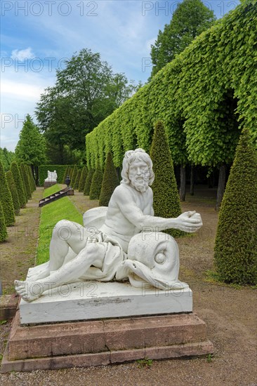 Sculptures in Schwetzingen Palace Gardens, Schwetzingen, Baden-Wuerttemberg, Germany, Europe