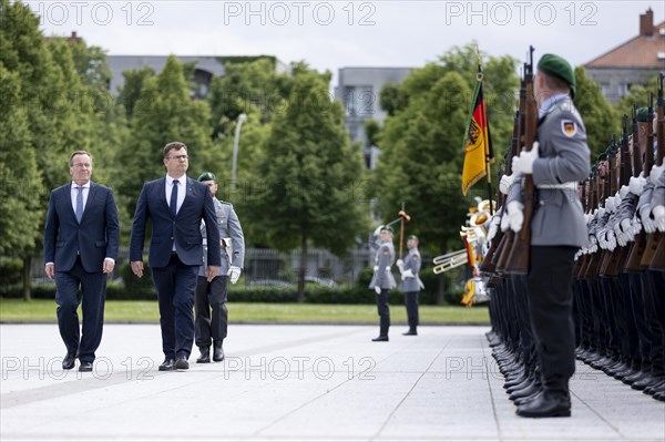 Boris Pistorius (SPD), Federal Minister of Defence and Laurynas Kasciunas, Lithuanian Minister of