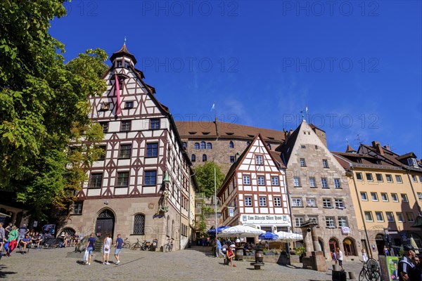 Pilatushaus, Tiergaertnertor, Nuremberg, Middle Franconia, Franconia, Bavaria, Germany, Europe