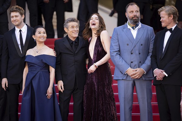 Cannes, France, 17.5.2024: Joe Alwyn, Willem Dafoe, Emma Stone, Yorgos Lanthimos and Jesse Plemons