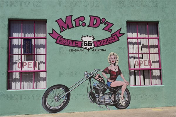 Mural of Mr D'z Diner on Route 66, Kingman, Arizona