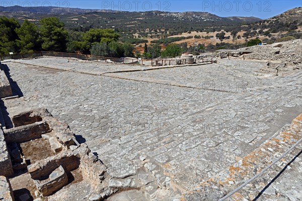 View of western square courtyard courtyard western open space court part of settlement of Phaistos