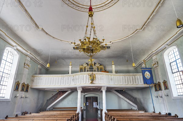Organ loft, Kronburg Filial Church, Kronburg, Allgaeu, Swabia, Bavaria, Germany, Europe