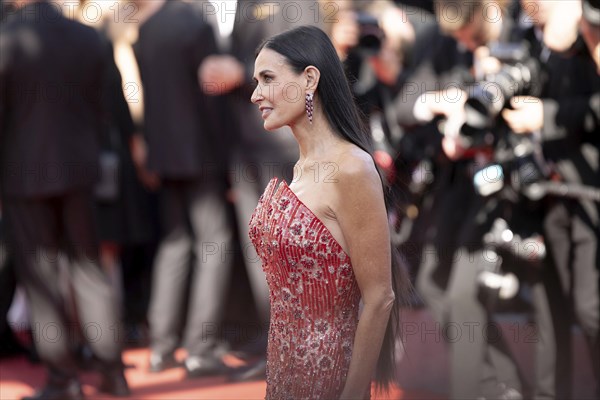 Cannes, France, 17.5.2024: Demi Moore at the premiere of Kinds of Kindness on the red carpet of the
