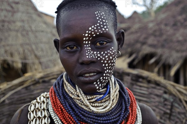 Woman from the Karo tribe, Omo valley, Ethiopia, Africa