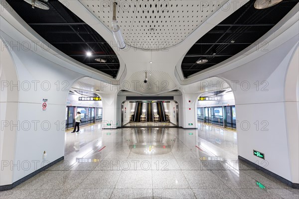 Chengdu Metro underground station Jincheng Plaza East modern public transport architecture in