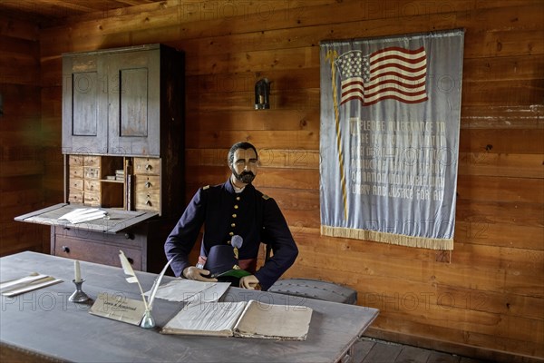 Fort Dodge, Iowa, A likeness of Brevet Major Lewis A Armistead at the Fort Museum and Frontier