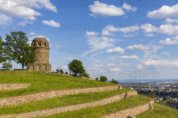 Winery at the Goldener Wagen. The Bismarck Tower in Radebeul, also known as the Bismarck Column, is