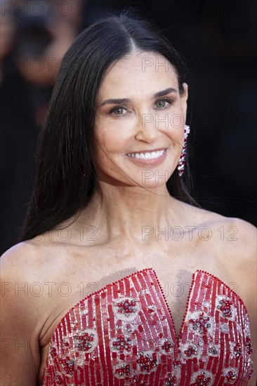 Cannes, France, 17.5.2024: Demi Moore at the premiere of Kinds of Kindness on the red carpet of the