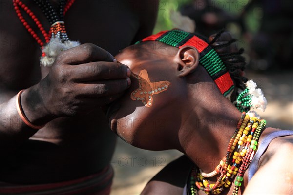 South Ethiopia, Omo region, among the Hamar tribe, Hamer, Hamma, Hammer, Amar or Amer, face