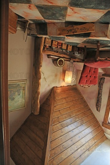 House upside down, Terfens, Tyrol, Austria, Tirolland, Europe