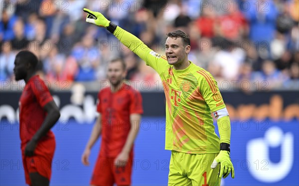Goalkeeper Manuel Neuer FC Bayern Muenchen FCB (01) Gesture, gesture, PreZero Arena, Sinsheim,