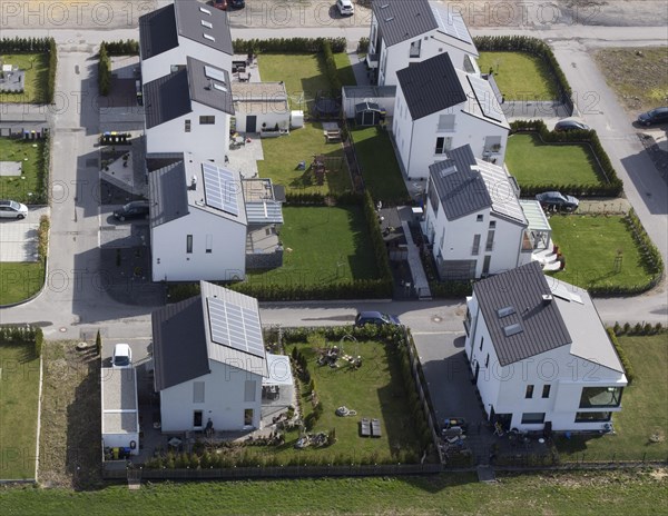 Aerial view of the new development area Stadtquartier Graf Bismarck in Gelsenkirchen, on 12 April