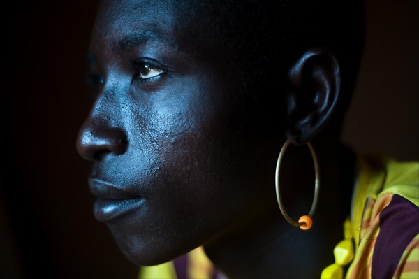Portrait of a young man from the Turkana tribe, Kenya, Africa