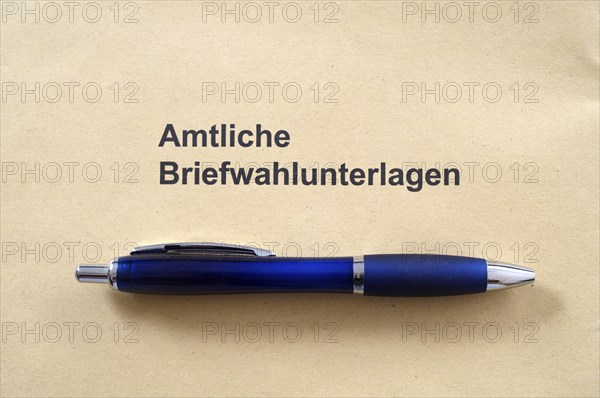 Biros on envelope, postal vote, official postal voting documents, election, parliamentary election,