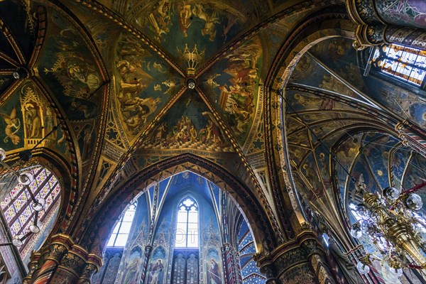 Interior view, Basilica of St Mary, Basilica of St Mary, place of pilgrimage, Kevelaer, Lower