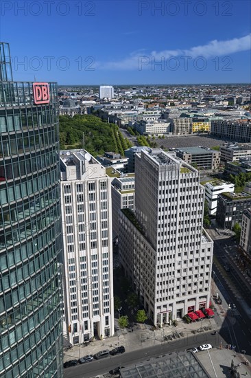 Bahntower, Beisheim Centre, Holocaust Memorial, Potsdamer Platz in Berlin, Germany, Europe