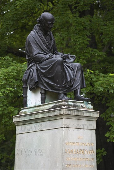 Memorial to Samuel Hahnemann, the founder of homeopathy, Leipzig, Saxony, Germany, Europe