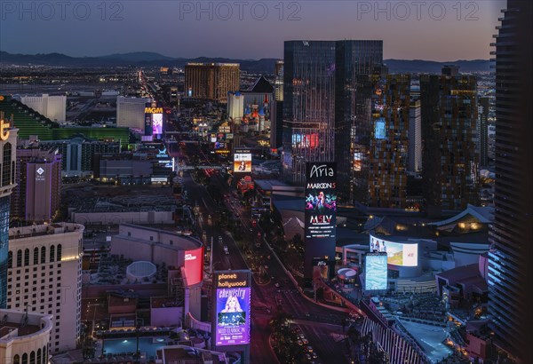 Casinos along Las Vegas Boulevard in Las Vegas, Nevada, United States of America, USA, North