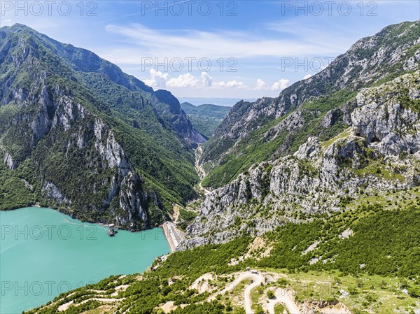 Bovilla Lake and Mountains, Bovilla Reservoir, Tirana, Albania, Europe